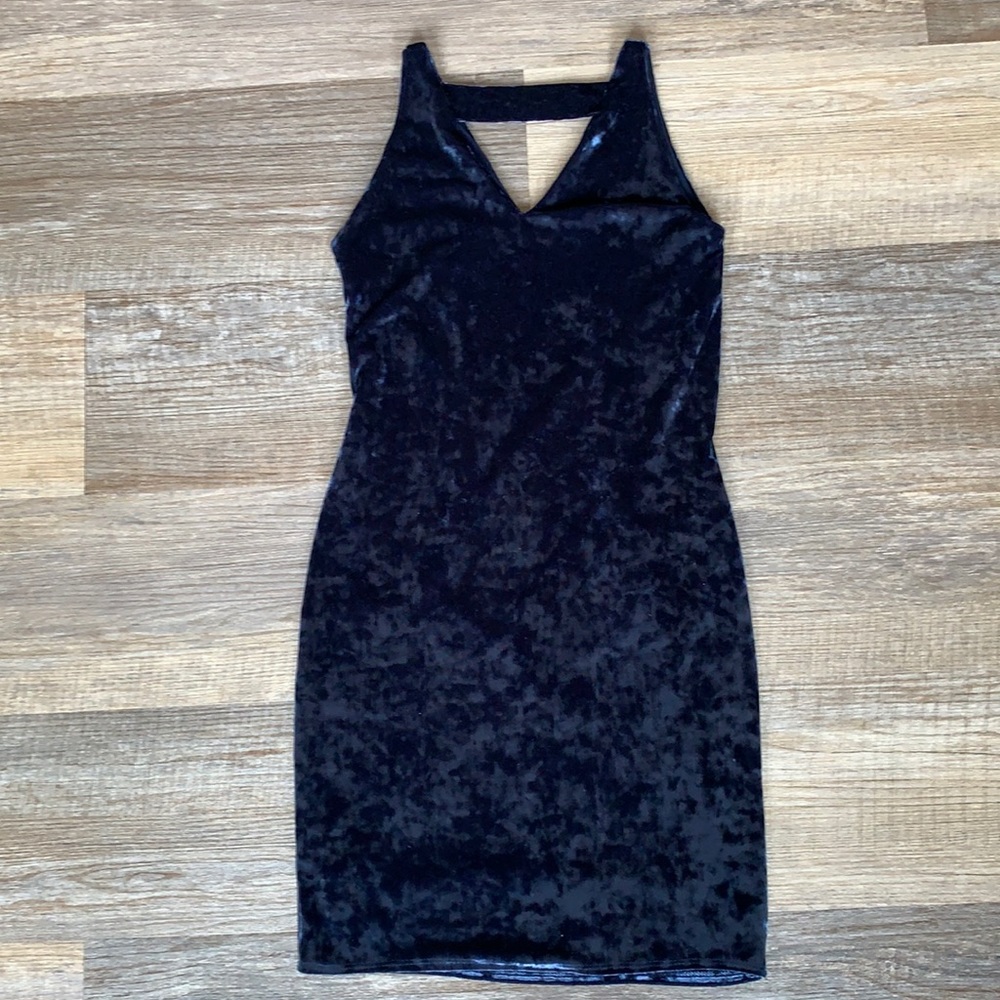 Hollyworld by Holly Blue Velvet Cocktail Dress